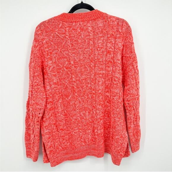 Anthropologie Pilcro Jasmine Pullover Sweater Red Pink Marled Crew Neck NEW XS - Picture 4 of 7